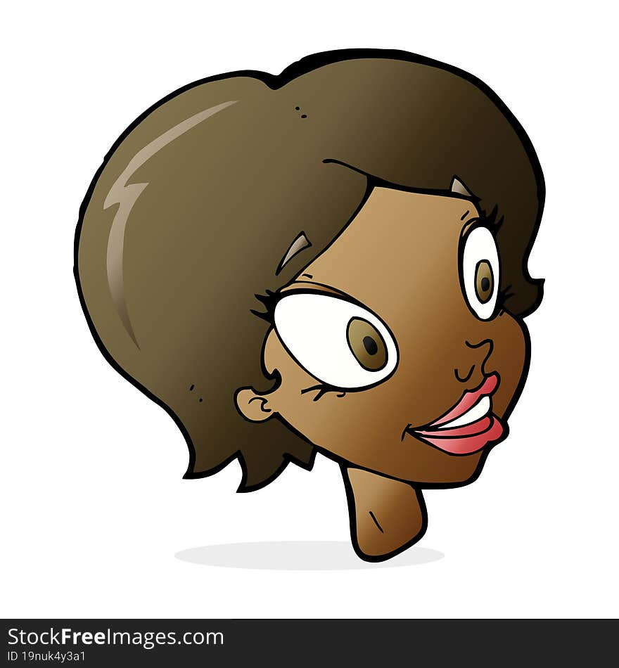 cartoon pretty female face