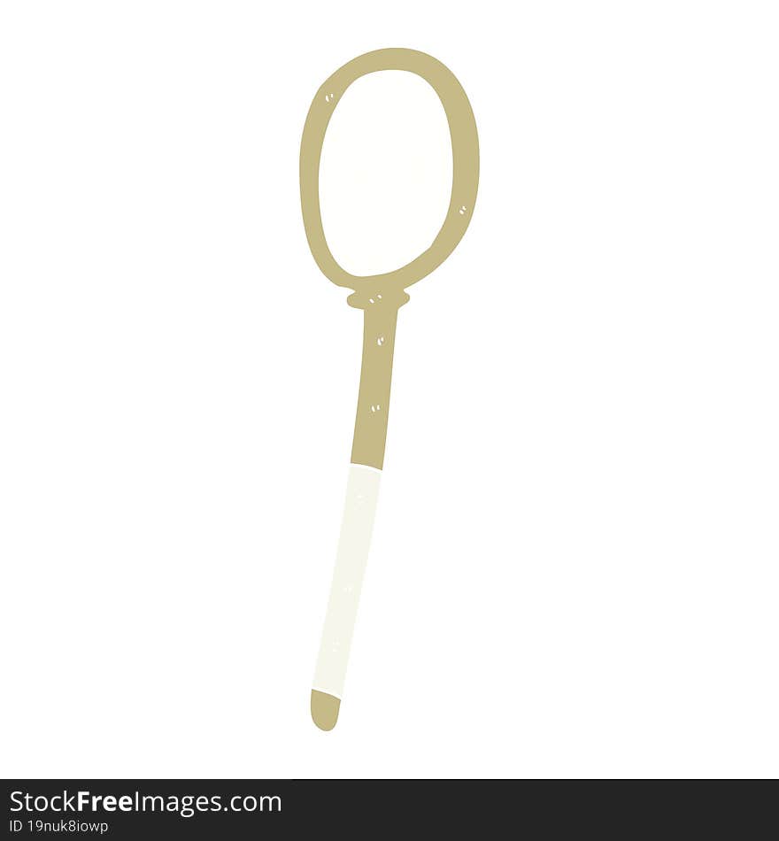 flat color illustration of a cartoon tennis racket