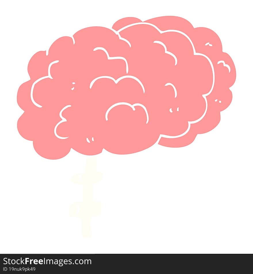 flat color illustration of a cartoon brain