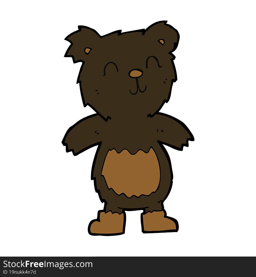 cartoon teddy black bear