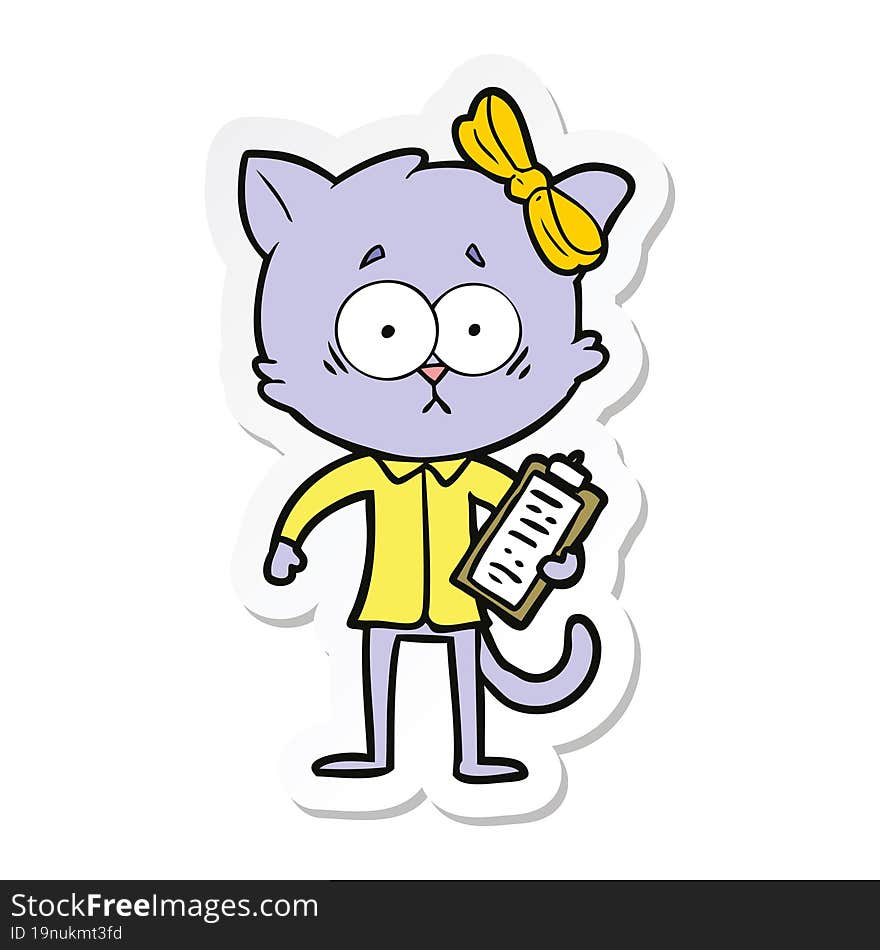 sticker of a cartoon cat