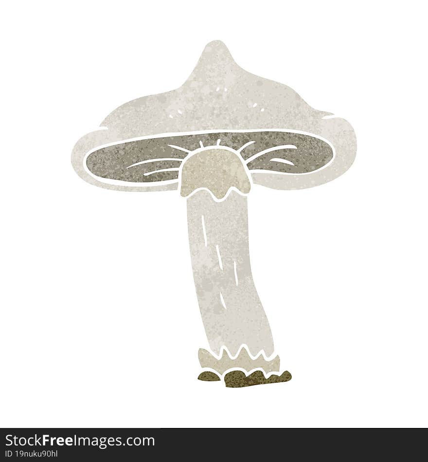 freehand retro cartoon mushroom