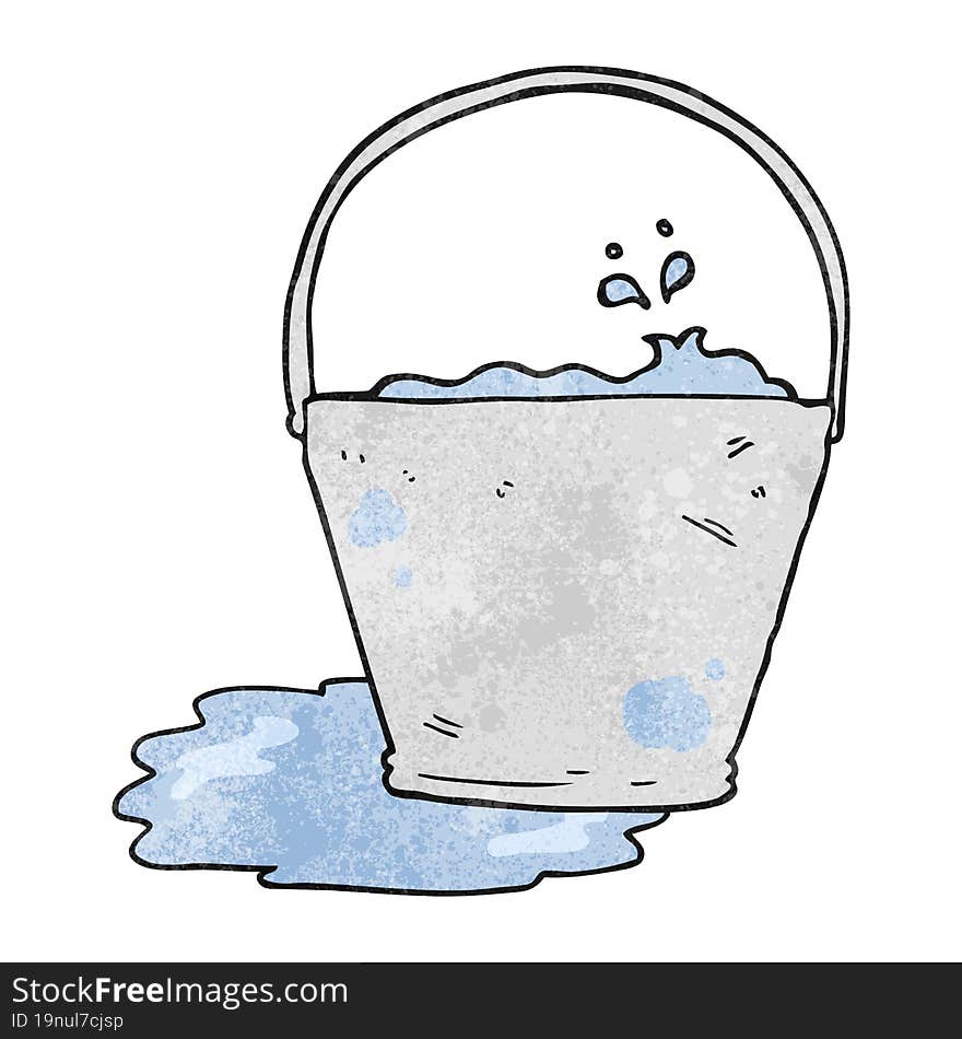 textured cartoon bucket of water