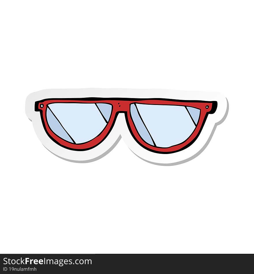 sticker of a cartoon glasses