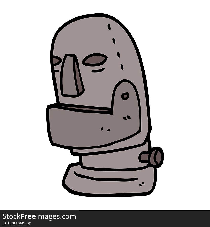 cartoon doodle robot head