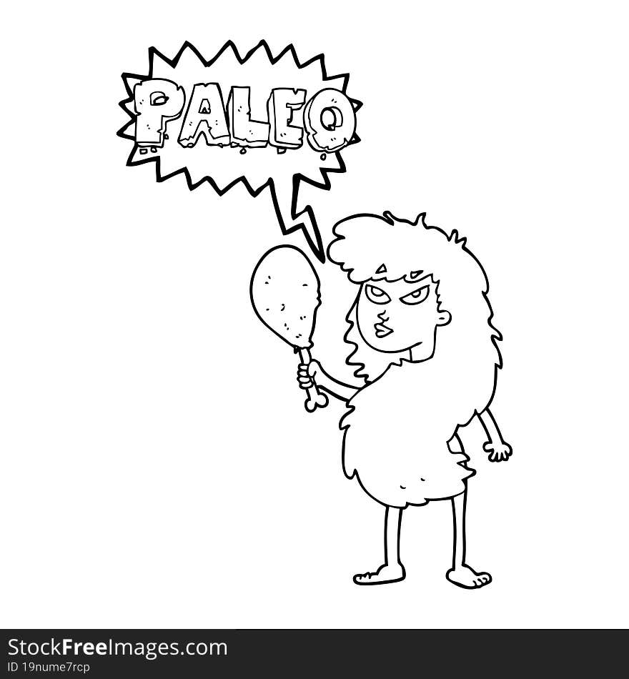 speech bubble cartoon woman on paleo diet