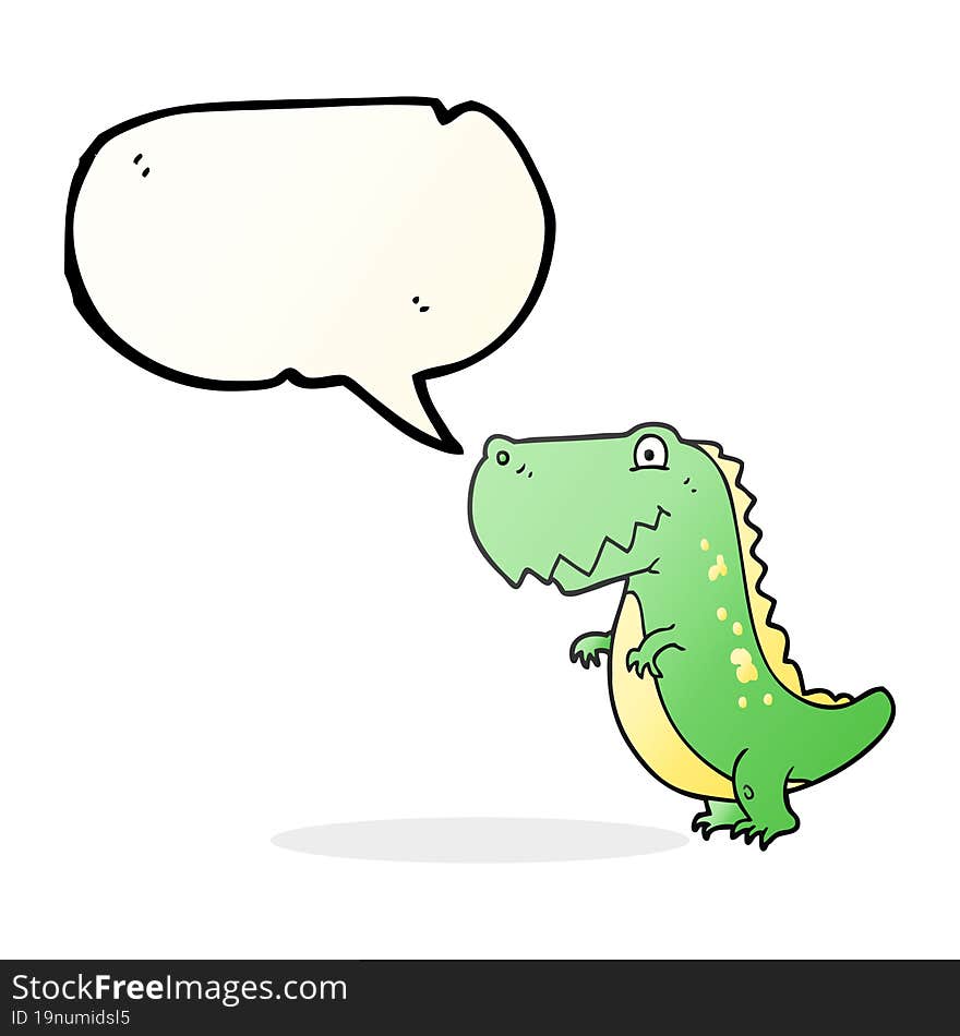 Speech Bubble Cartoon Dinosaur