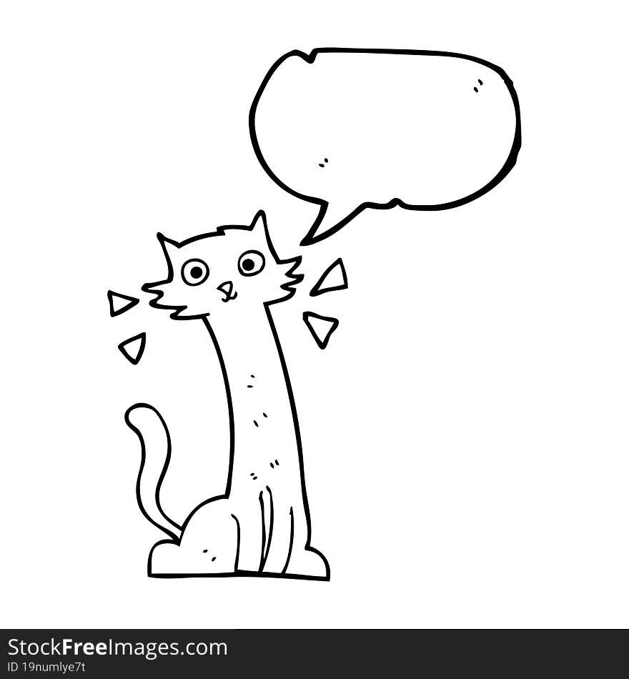 Speech Bubble Cartoon Cat