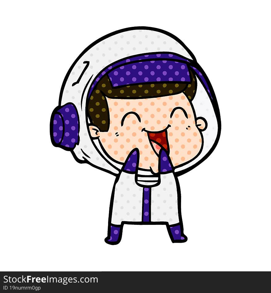 happy cartoon astronaut. happy cartoon astronaut