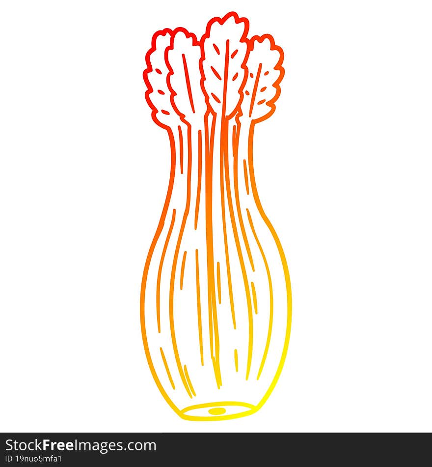 warm gradient line drawing cartoon vegetable