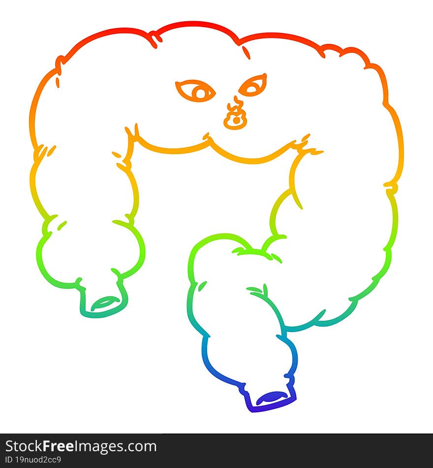 rainbow gradient line drawing cartoon colon