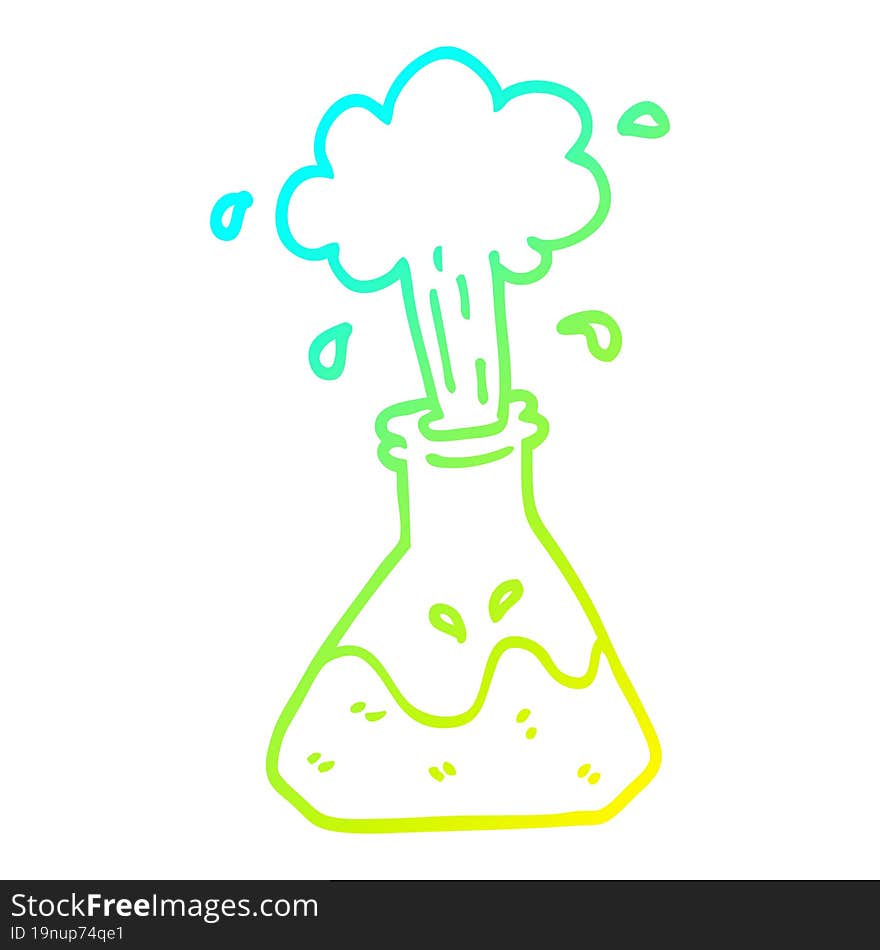 cold gradient line drawing cartoon exploding chemical set