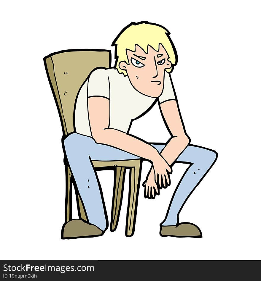 cartoon dejected man