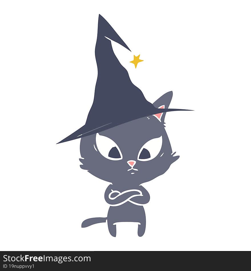 Halloween Flat Color Style Cartoon Cat