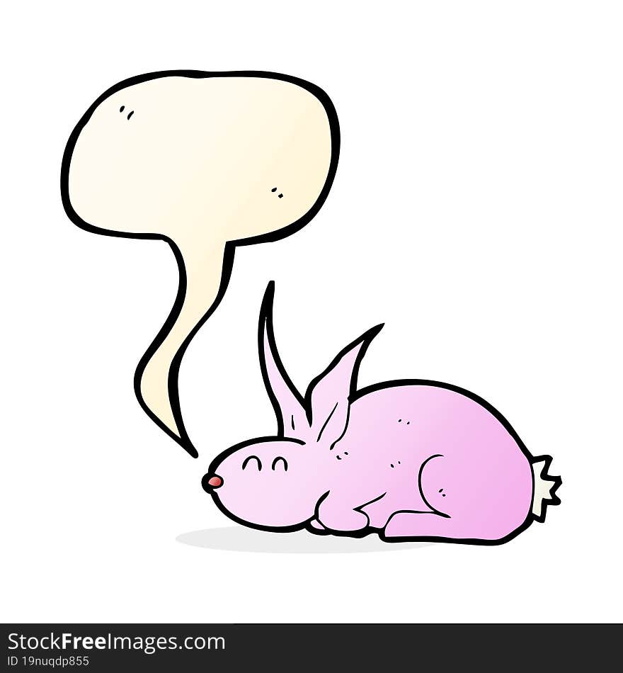 cartoon rabbit with speech bubble