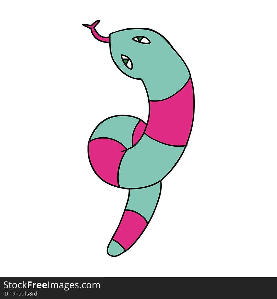 cartoon of a long snake