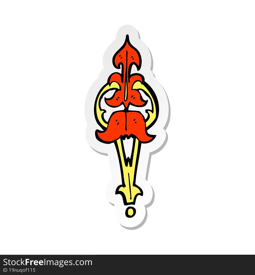 Sticker Of A Cartoon Ornate Clasp