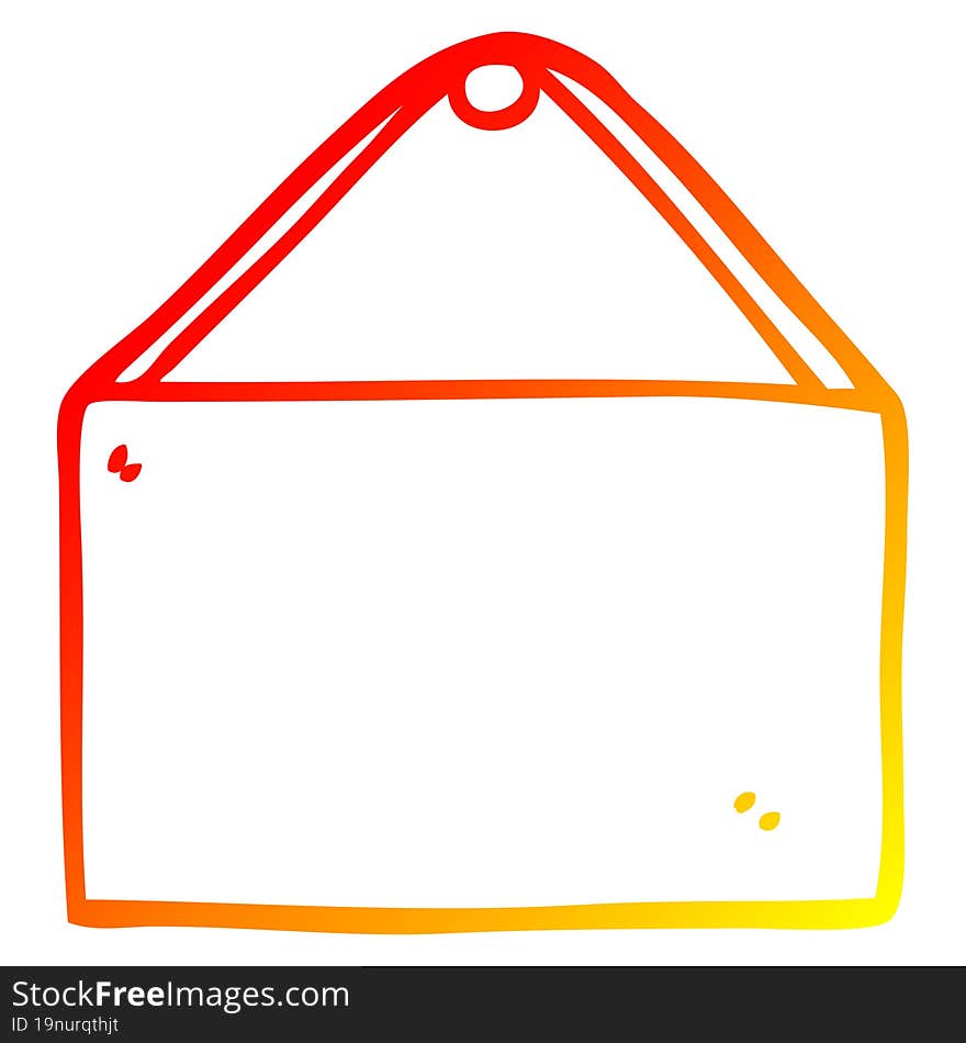 warm gradient line drawing of a cartoon blank sign