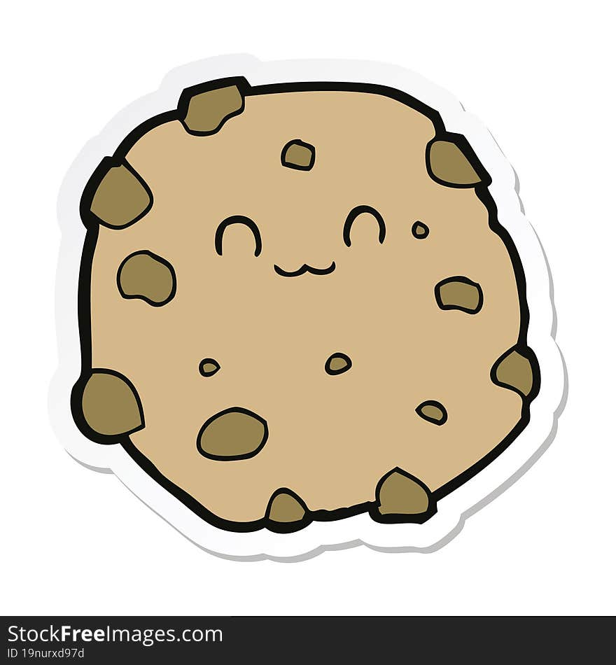 sticker of a cartoon biscuit