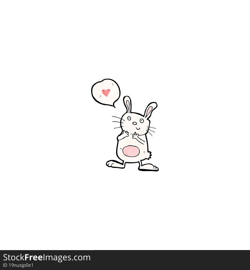 cartoon rabbit with love heart