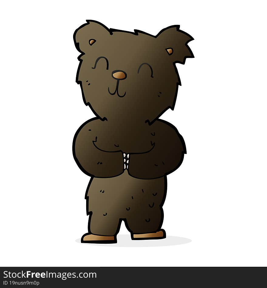 Cartoon Happy Little Black Bear