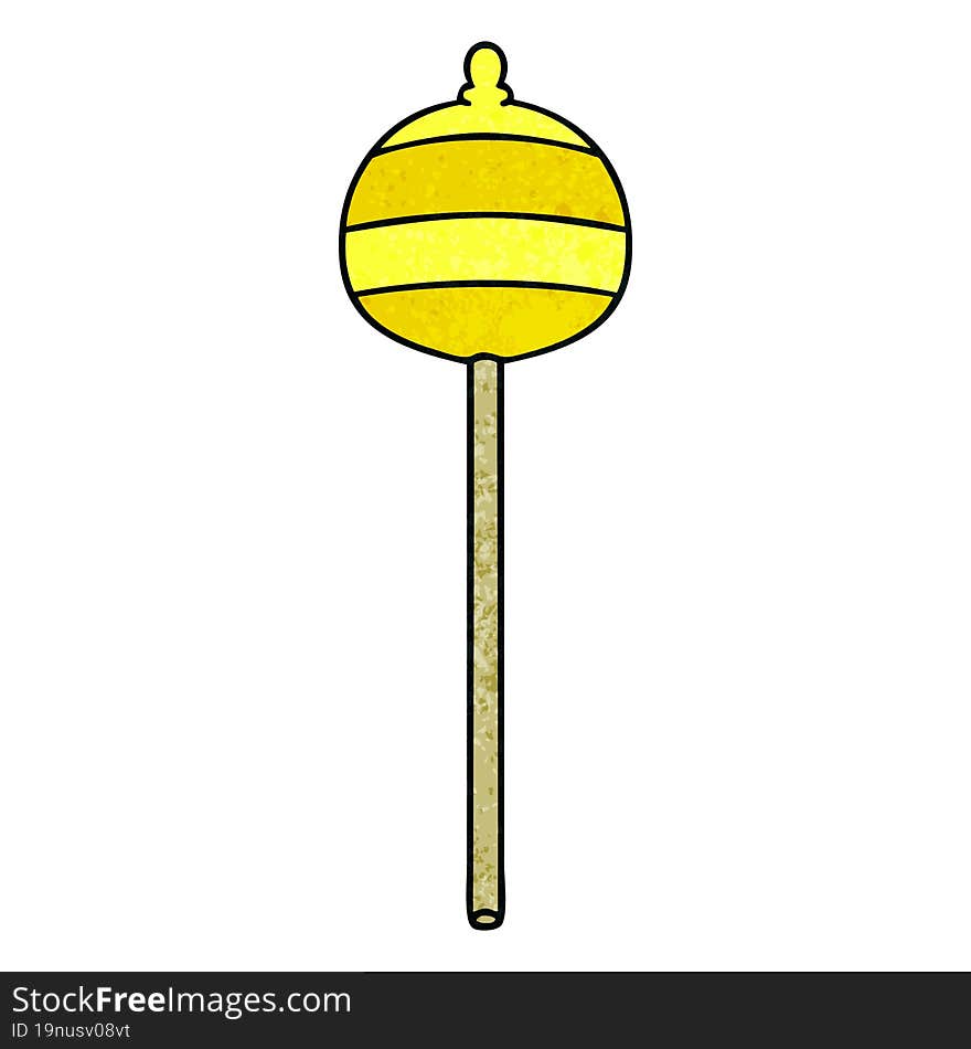 quirky hand drawn cartoon golden sceptre