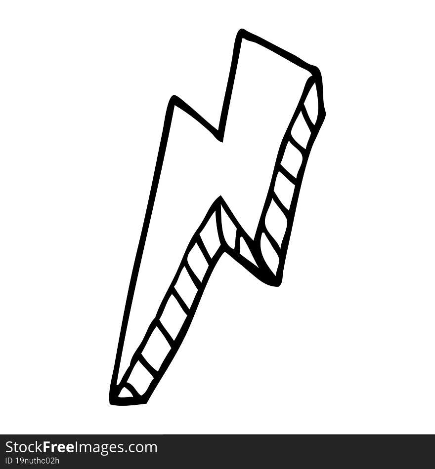 Line Drawing Cartoon Thunder Bolt