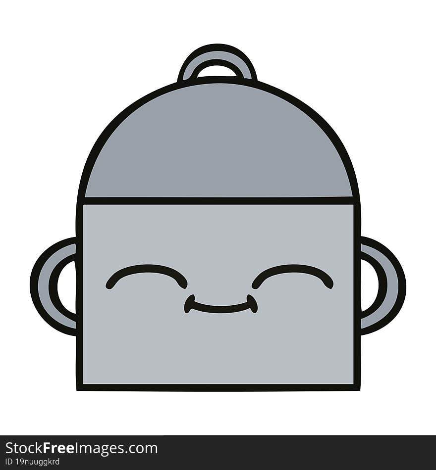 cute cartoon of a cooking pot. cute cartoon of a cooking pot