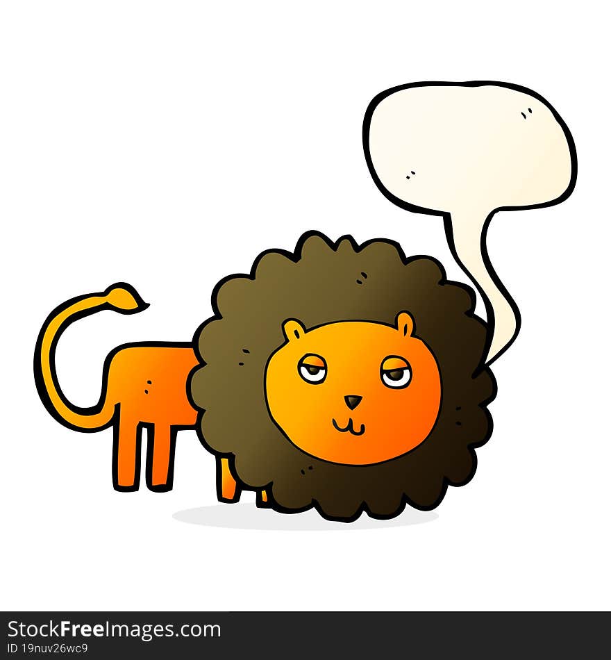 cartoon lion with speech bubble