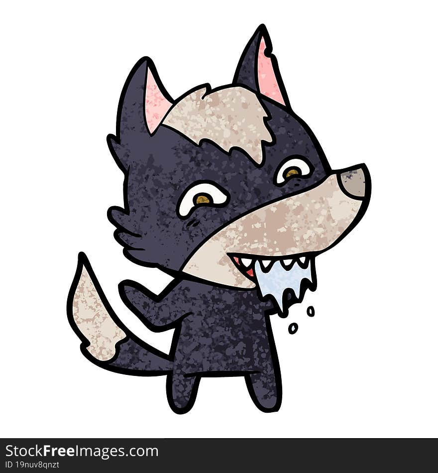 cartoon hungry wolf. cartoon hungry wolf