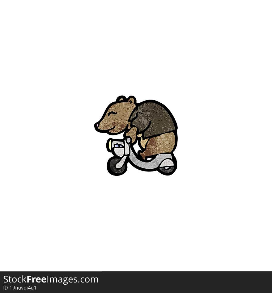 cartoon bear on scooter