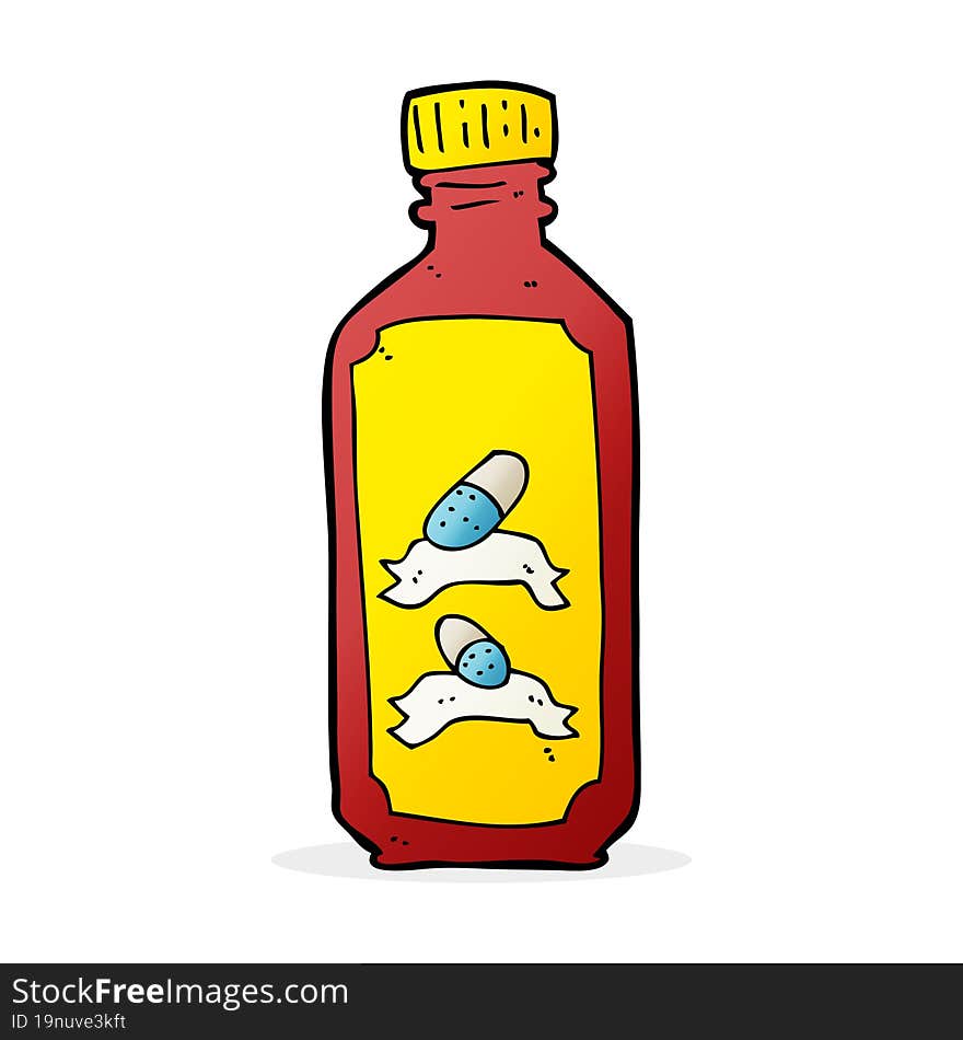 Cartoon Old Bottle Of Pills