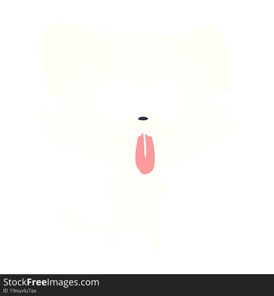 flat color style cartoon dog with tongue sticking out