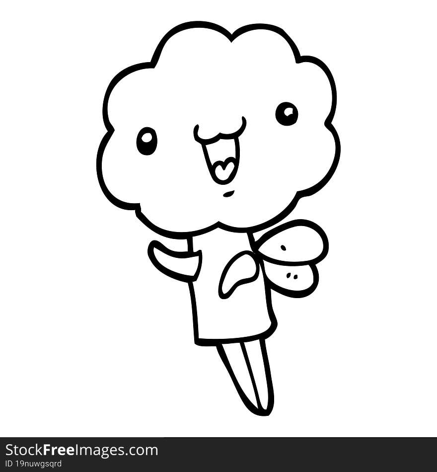 cute cartoon cloud head creature