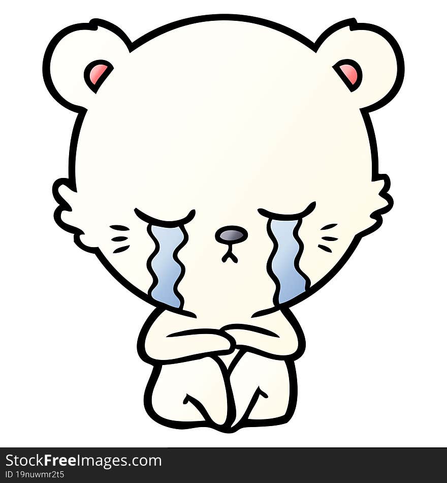 crying cartoon polarbear. crying cartoon polarbear