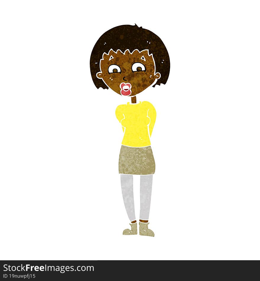 cartoon surprised woman