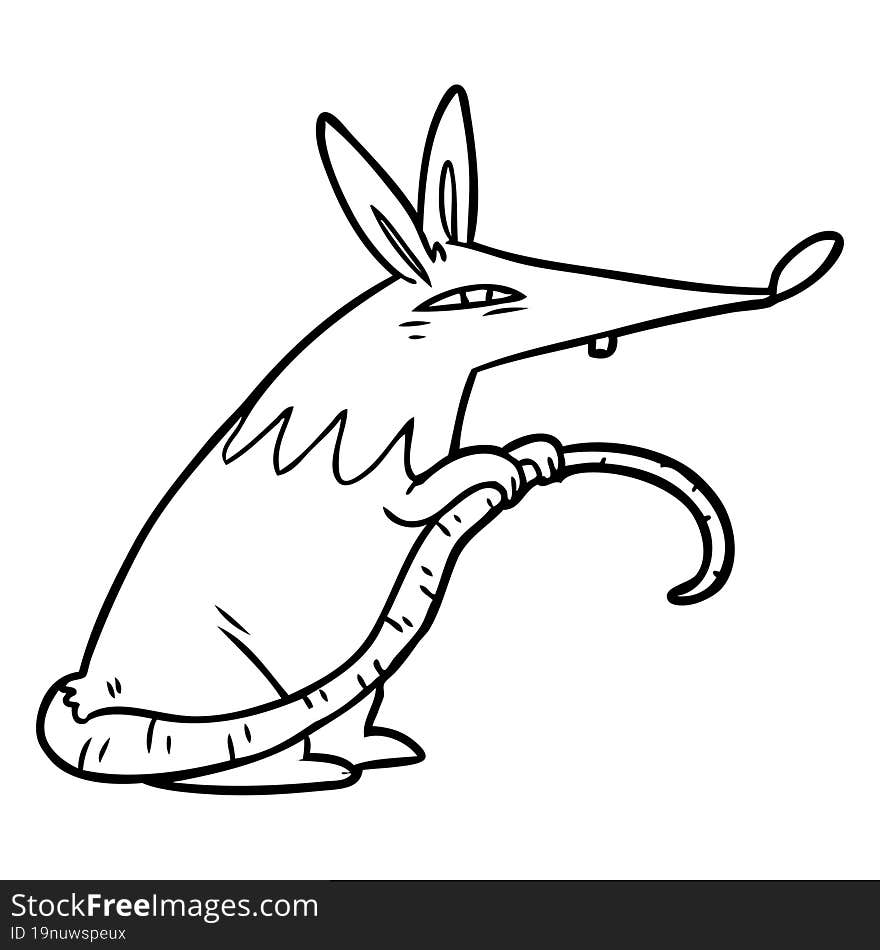 line drawing of a sneaky rat. line drawing of a sneaky rat