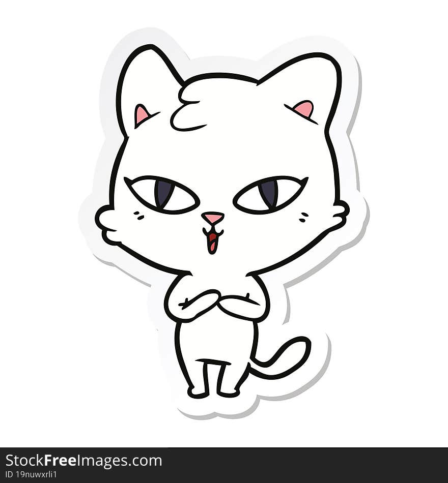 sticker of a cartoon cat