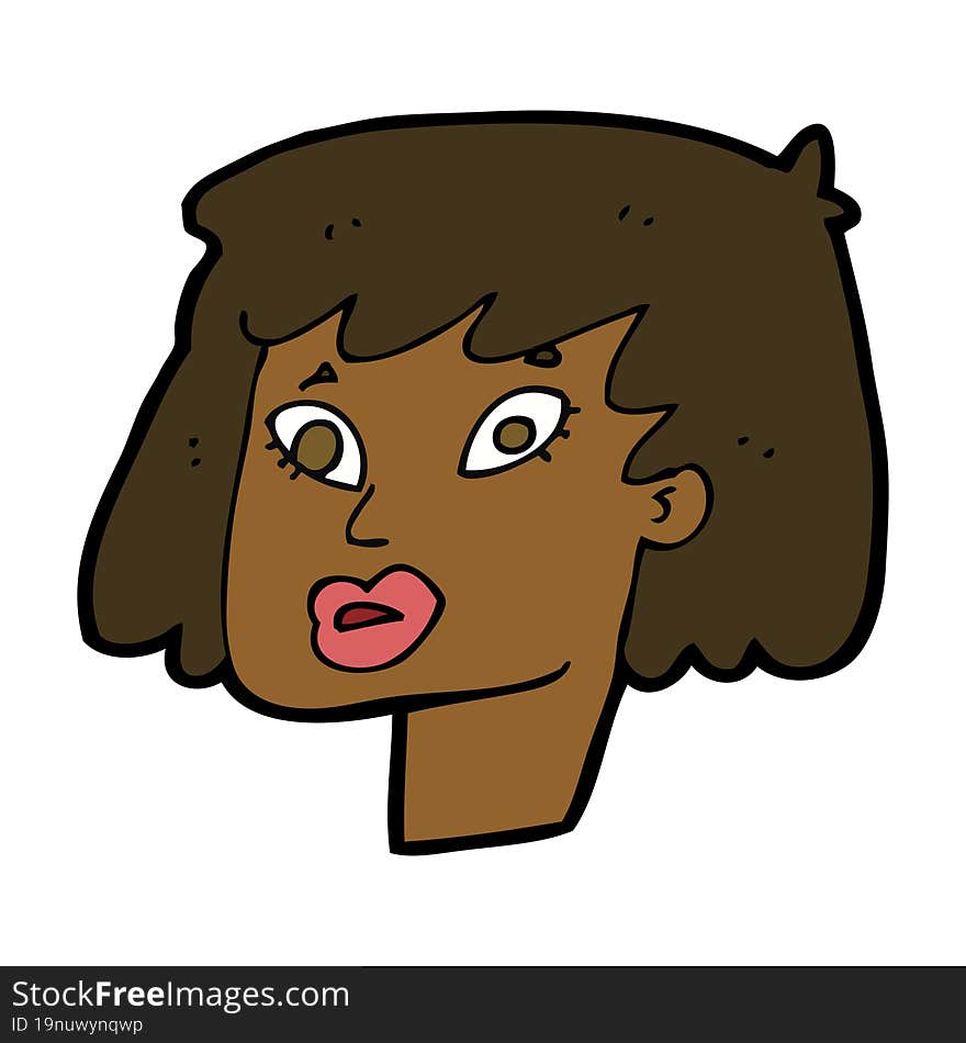 cartoon pretty female face