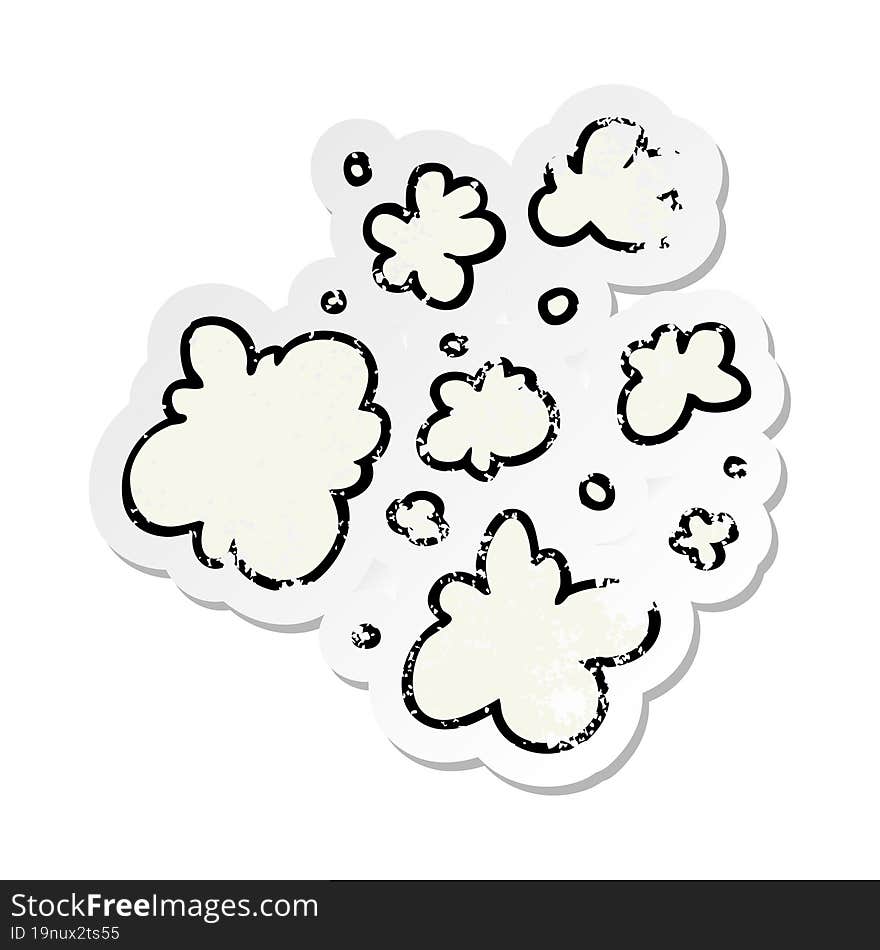 Retro Distressed Sticker Of A Cartoon Decorative Smoke Puff Elements