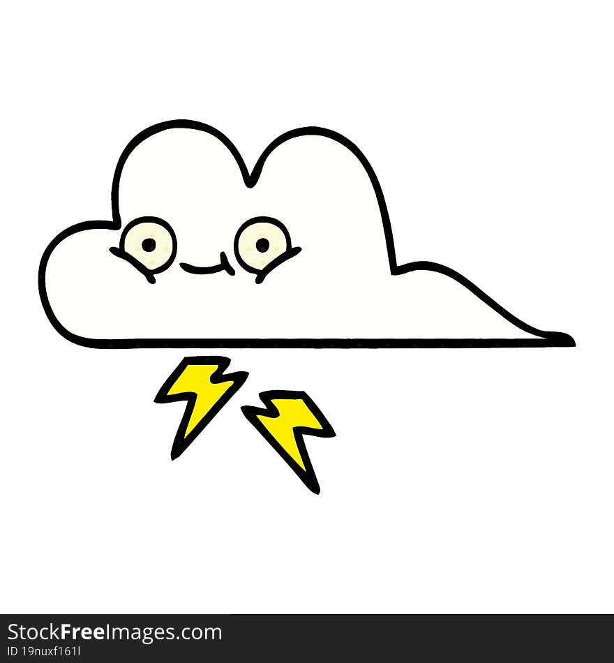 Comic Book Style Cartoon Thunder Cloud