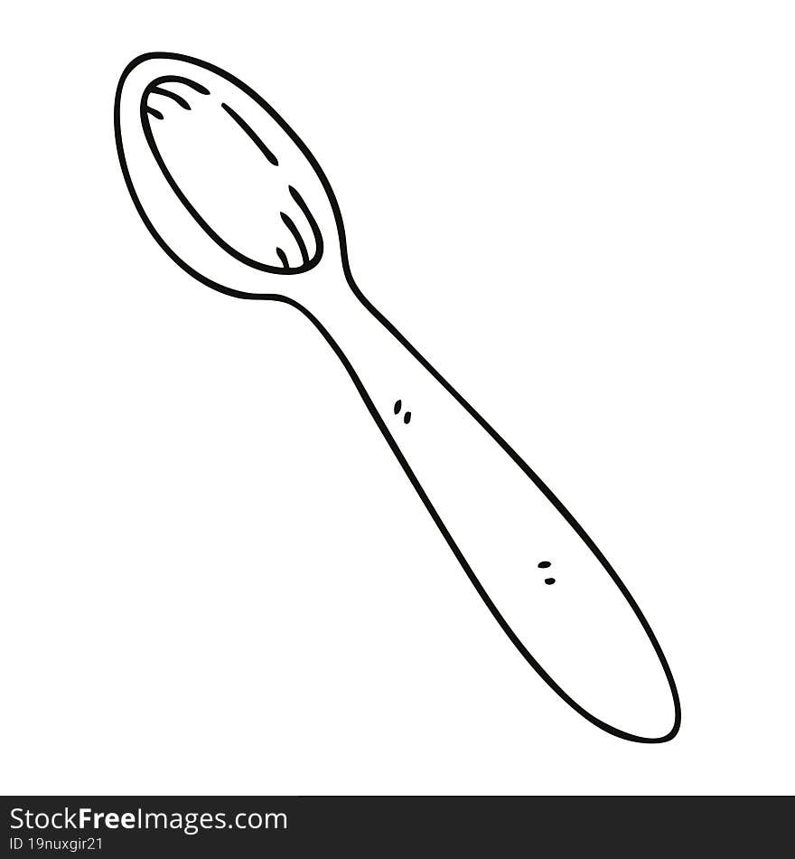 quirky line drawing cartoon wooden spoon