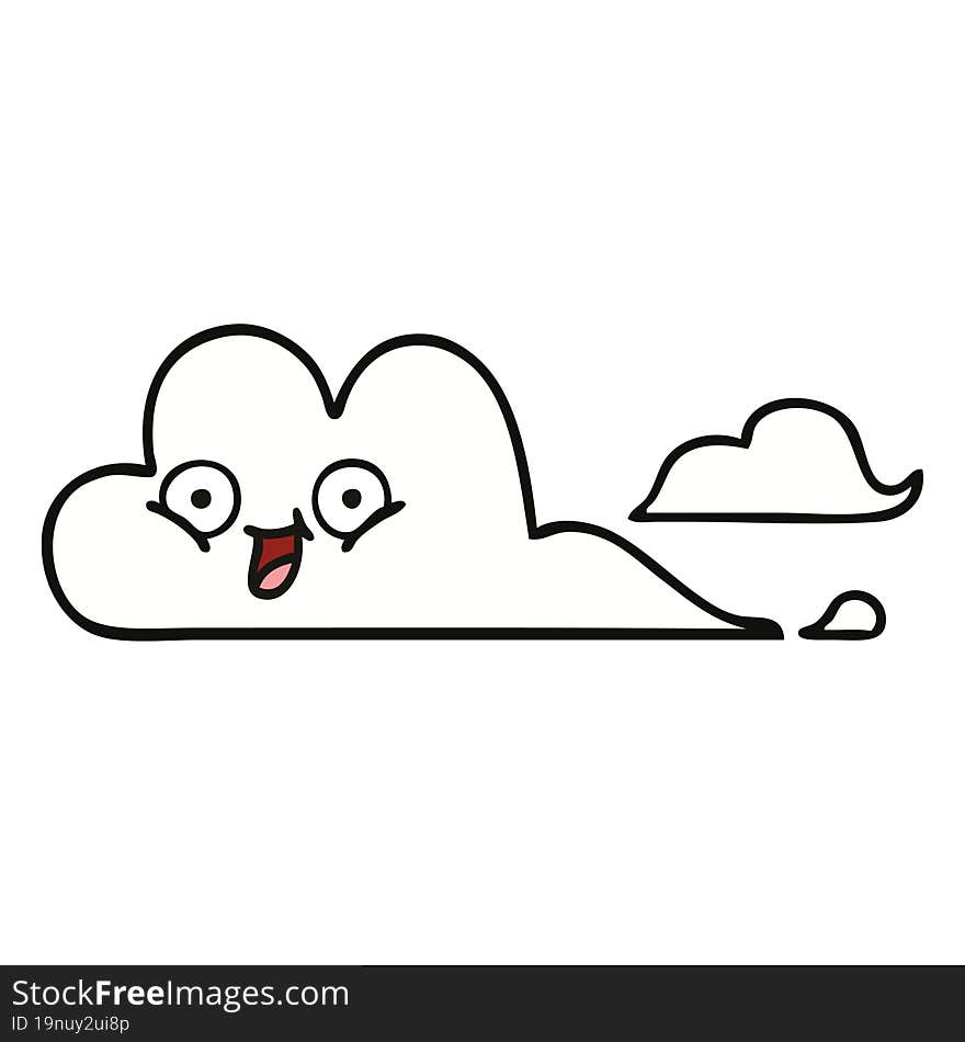 Cute Cartoon Happy Cloud