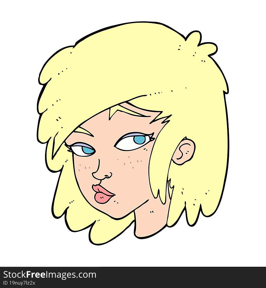 cartoon curious woman