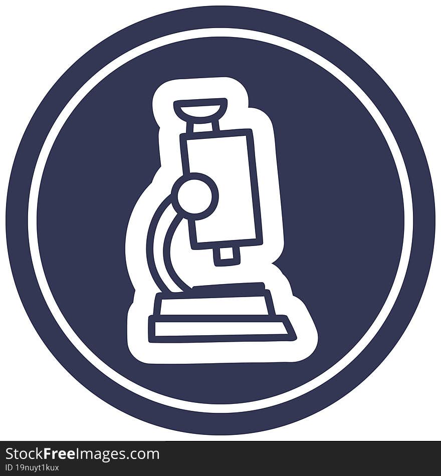 microscope and slide circular icon