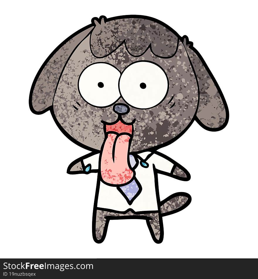 cute cartoon dog wearing office shirt. cute cartoon dog wearing office shirt