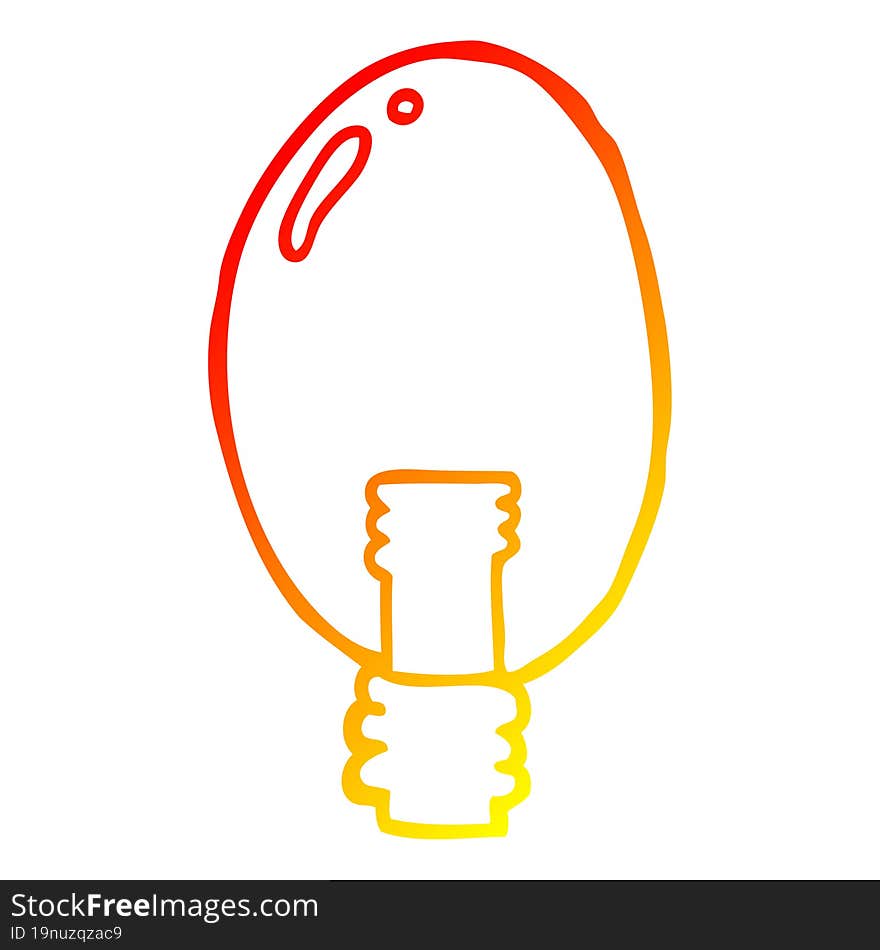 warm gradient line drawing of a cartoon electric light