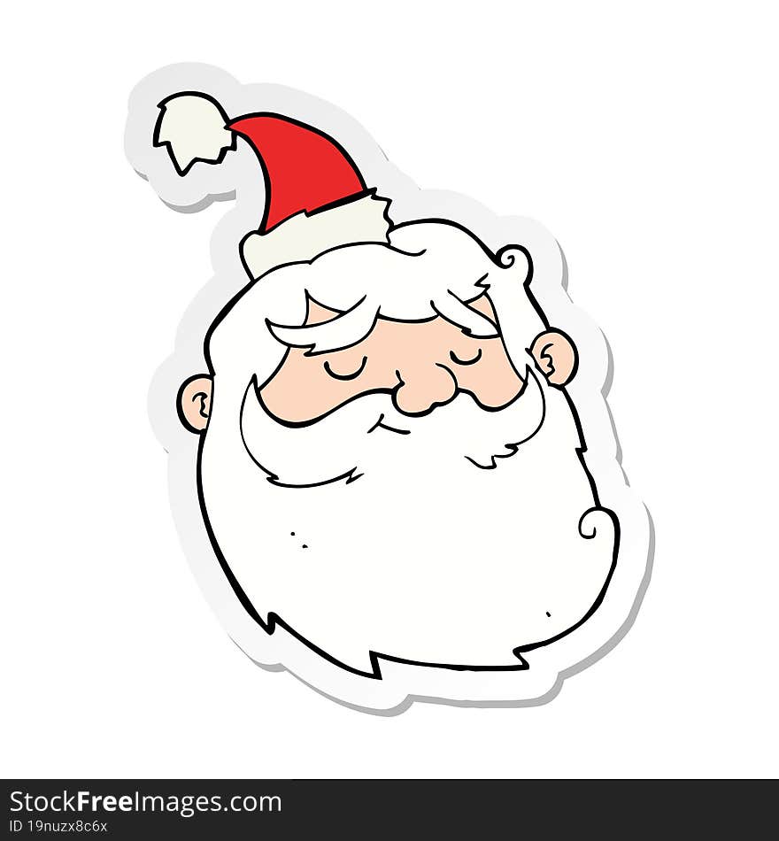 sticker of a cartoon santa claus face