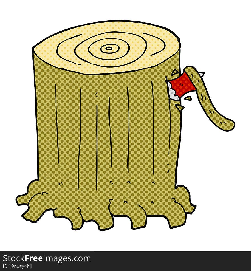 cartoon big tree stump