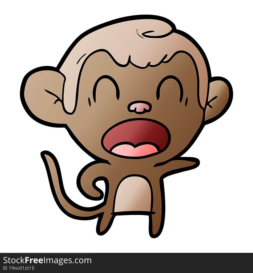 shouting cartoon monkey. shouting cartoon monkey